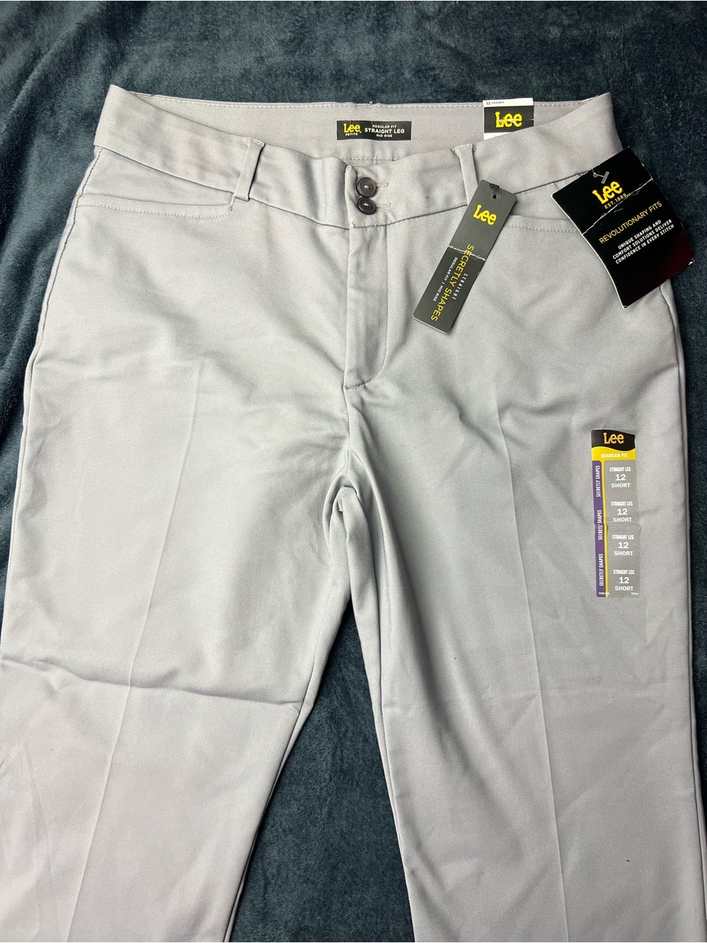 Lee Light Gray Straight Leg Dress Pants